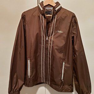 Men's/Teen's Tommy Hilfiger Windbreaker with Hood in Zipped Collar. Brown nylon.